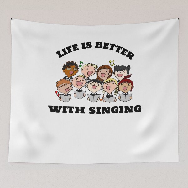Item preview, Life is better with singing  (cartoon) designed and sold by Fit & Fun  Gallery.