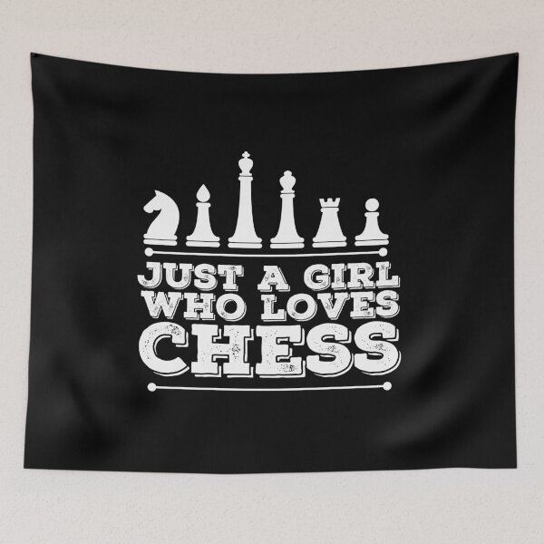Item preview, Just a girl who loves chess- white vintage designed and sold by Vaishnavi Deo.