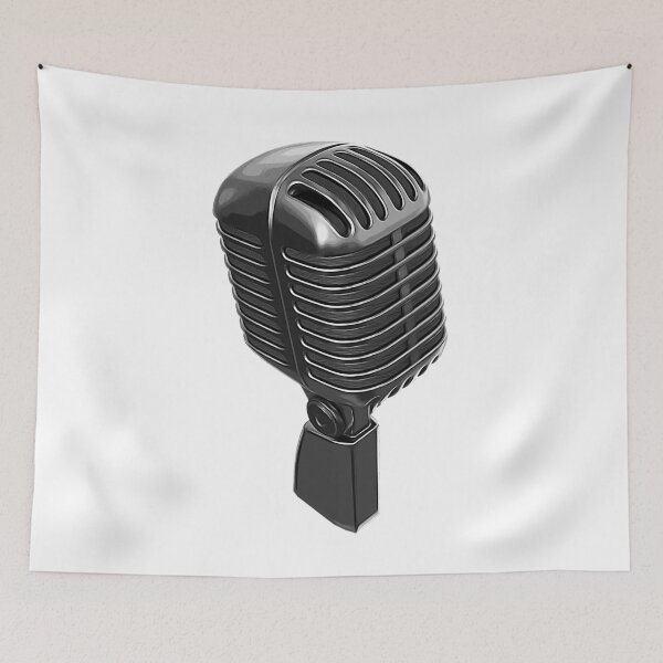 Aperçu de l'œuvre Microphone rétro des années 50 créée et vendue par PeterADesign.