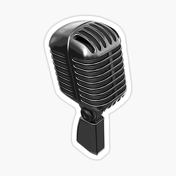 Sticker Vintage Microphone 