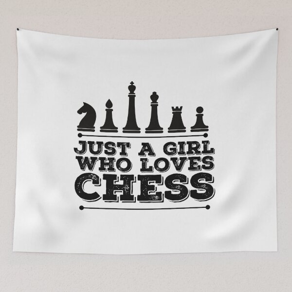 Item preview, Just a girl who loves chess- black vintage designed and sold by Vaishnavi Deo.