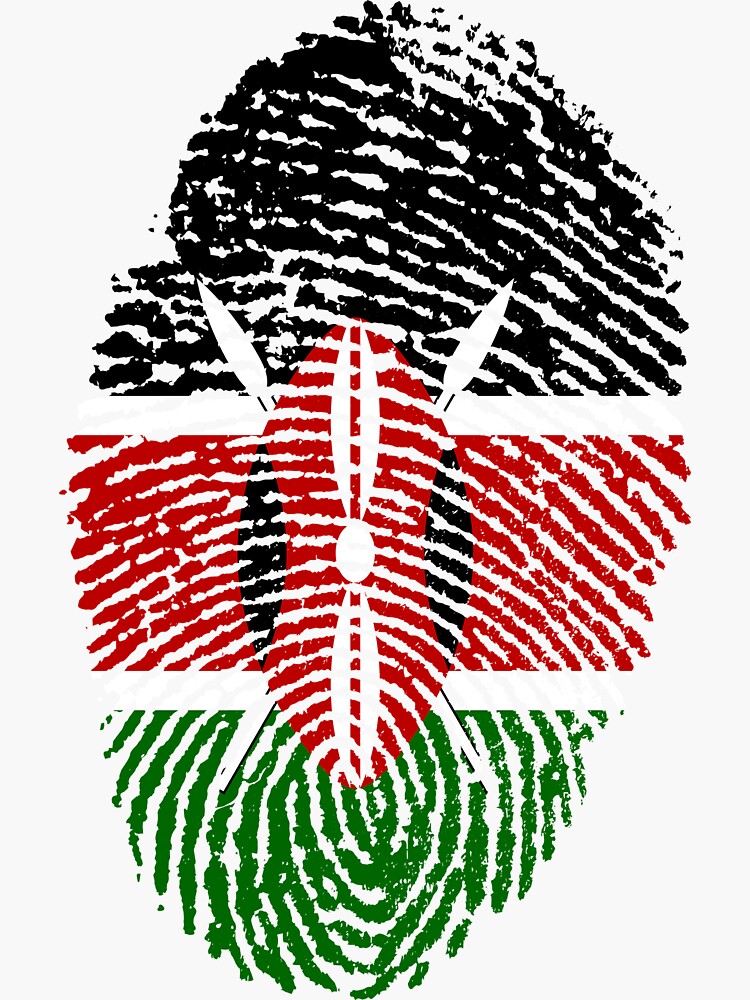 "Kenyan Finger Print " Sticker for Sale by NallojrR99 Redbubble