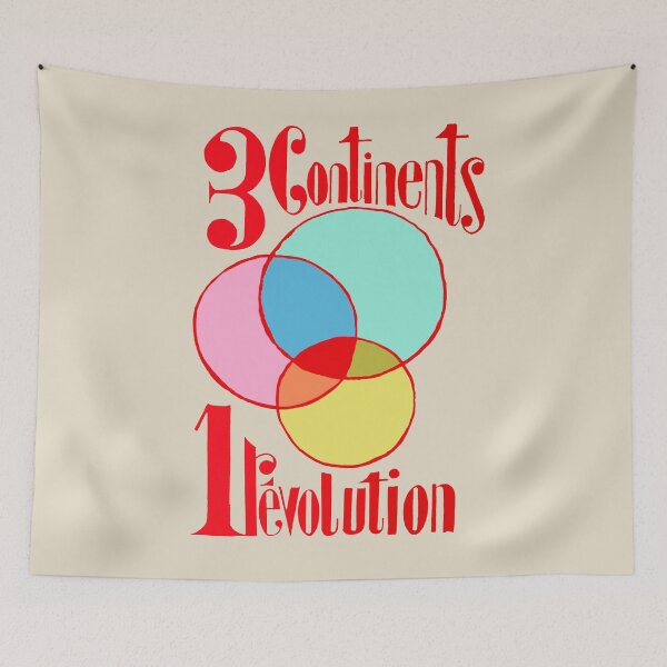 Item preview, ! New ! Paris Revolt, May 68: '3 CONTINENTS, 1 REVOLUTION': The Original in Deep Red on Linen designed and sold by Day Chapman.