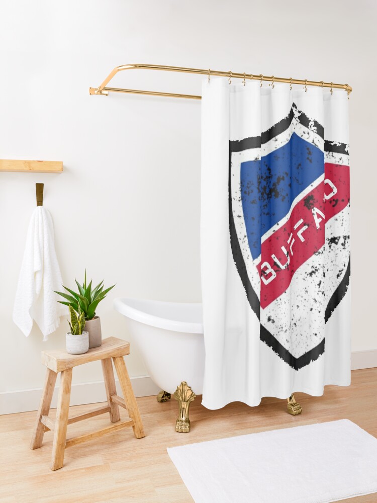 Online Sales BUFFALO STRIPED SHIELD Shower Curtain CS-8SAF396K