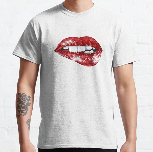 Labios rojos brillantes sexy Camiseta clásica