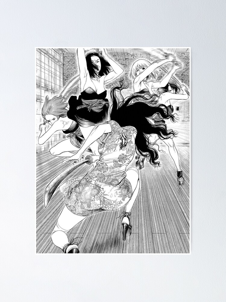 Sun Ken Rock Yumin Yoshizawa Manga Samurai Fighting Poster By Tantowigilang Redbubble