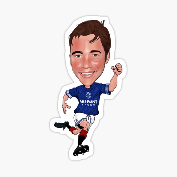 “Ally McCoist caricature " Sticker by Lostboycraig | Redbubble