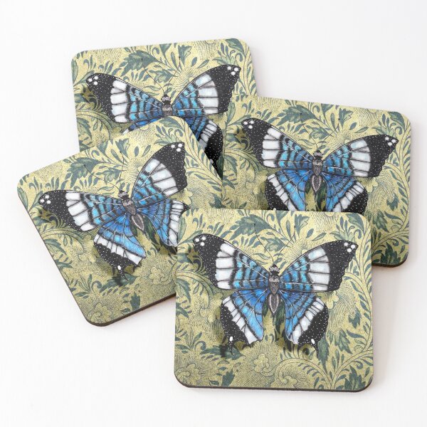 Item preview, blue butterfly with background designed and sold by rossdecoart.