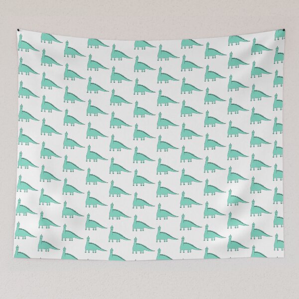 Item preview, Cute Blue Happy Dinosaurs Pattern designed and sold by DeliliahDoodles.