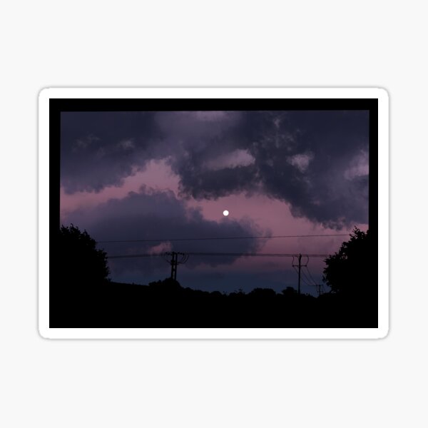 Rural Cloudy Nightscape Sticker