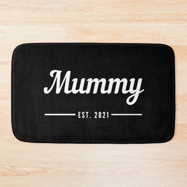 Item preview, Mummy. Established 2021. Text only design. White text. Cursive, script handwriting. Retro. designed and sold by JellyBeenzz.