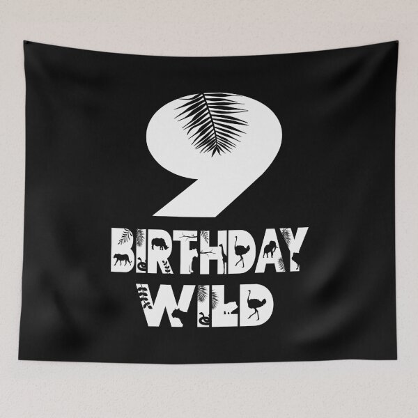Item preview, 9th Birthday Wild Kid 9 Years Old Zoo Theme Animal Party print designed and sold by Grabitees.