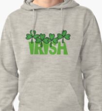 St. Pat's Day Irish With Shamrocks Pullover Hoodie