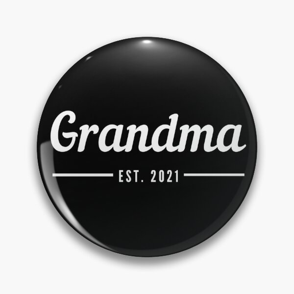 Item preview, Grandma. Established 2021. Text only design. White text. Cursive, script handwriting. Retro. designed and sold by JellyBeenzz.