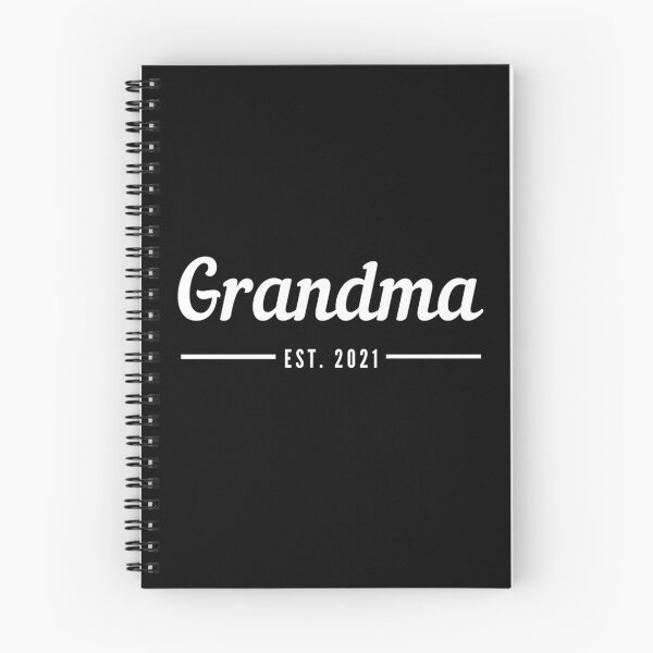 Item preview, Grandma. Established 2021. Text only design. White text. Cursive, script handwriting. Retro. designed and sold by JellyBeenzz.