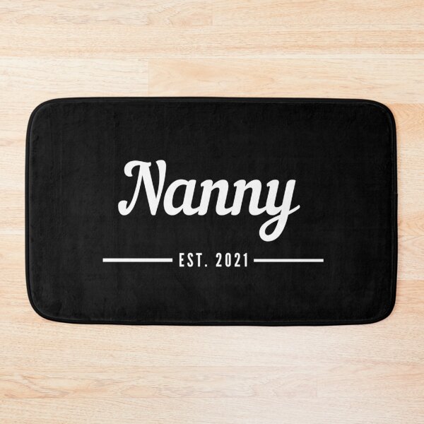 Item preview, Nanny. Established 2021. Text only design. White text. Cursive, script handwriting. Retro. designed and sold by JellyBeenzz.