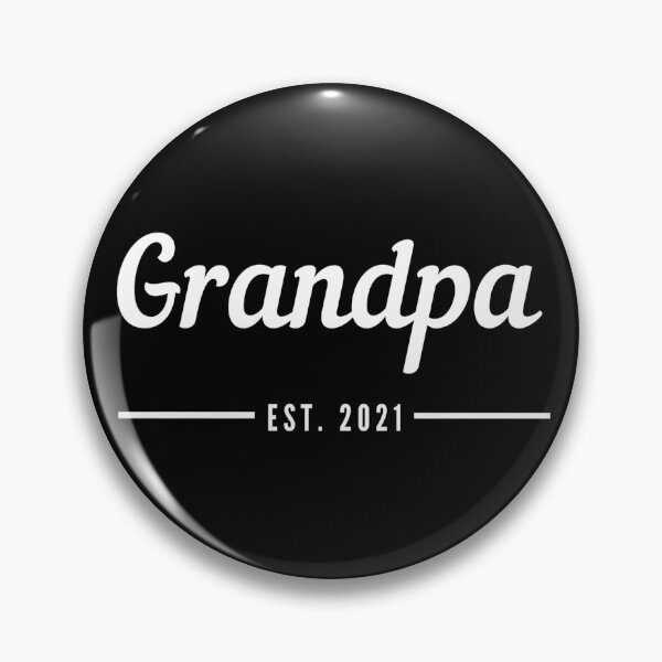 Item preview, Grandpa. Established 2021. Text only design. White text. Cursive, script handwriting. Retro. designed and sold by JellyBeenzz.