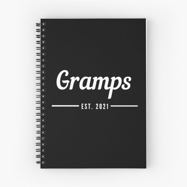 Item preview, Gramps. Established 2021. Text only design. White text. Cursive, script handwriting. Retro. designed and sold by JellyBeenzz.