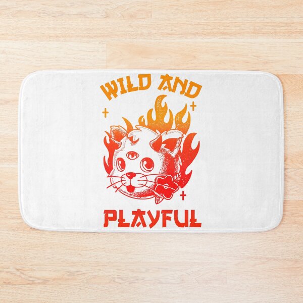 Item preview, Wild And Playful WAP Cool Cat Biker Purring And Playing Evil Wittle Red and Orange Fireball of Furry Fury Art (White background) designed and sold by TeachUrb.