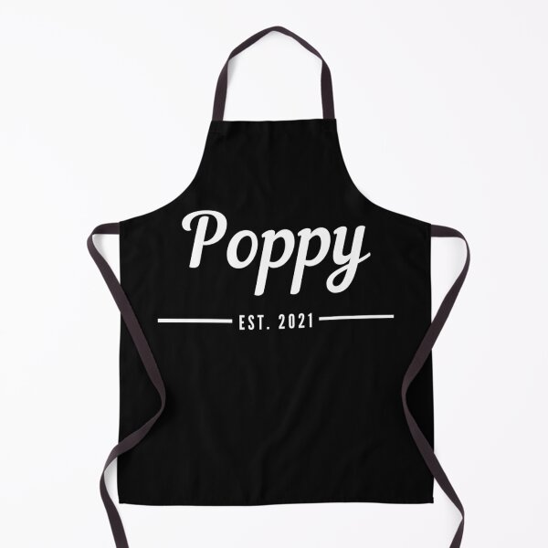 Item preview, Poppy. Established 2021. Text only design. White text. Cursive, script handwriting. Retro. designed and sold by JellyBeenzz.