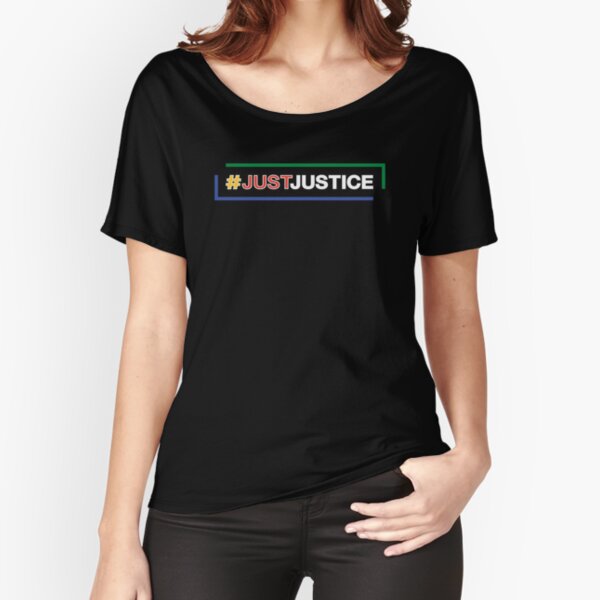 #JustJustice long on black Relaxed Fit T-Shirt