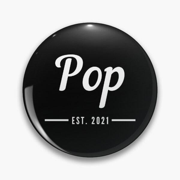 Item preview, Pop. Established 2021. Text only design. White text. Cursive, script handwriting. Retro. designed and sold by JellyBeenzz.