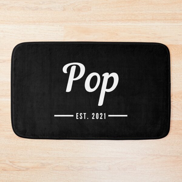 Item preview, Pop. Established 2021. Text only design. White text. Cursive, script handwriting. Retro. designed and sold by JellyBeenzz.