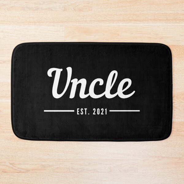 Item preview, Uncle. Established 2021. Text only design. White text. Cursive, script handwriting. Retro. designed and sold by JellyBeenzz.
