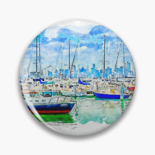 Artikelvorschau, Williamstown Marina Aquarell entworfen und verkauft von Steven Jodoin.