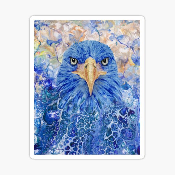 Adler in Fantasie (blau) Sticker