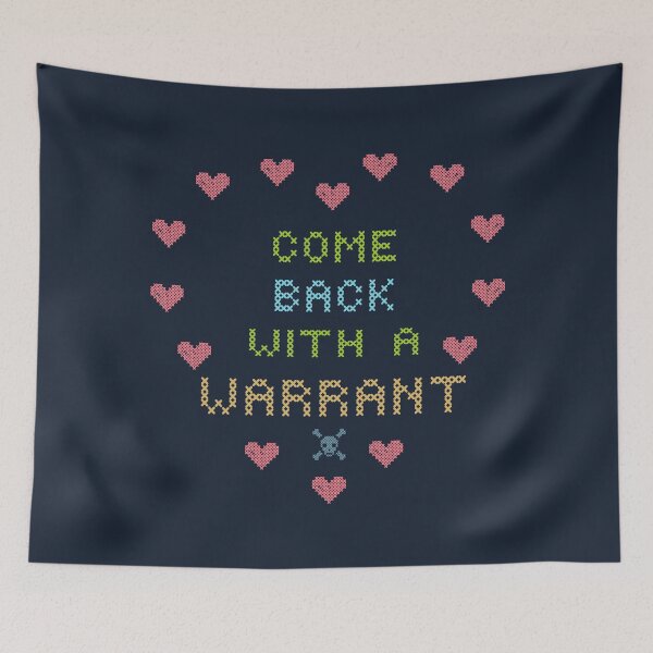 Item preview, COME BACK WITH A WARRANT HEART AND SKULL NEEDLEPOINT designed and sold by aydapadi.