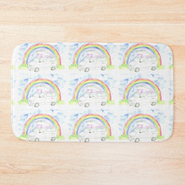 Item preview, Mazda Bongo Friendee Camper Van Watercolour Rainbow designed and sold by INKIEFINGERS.