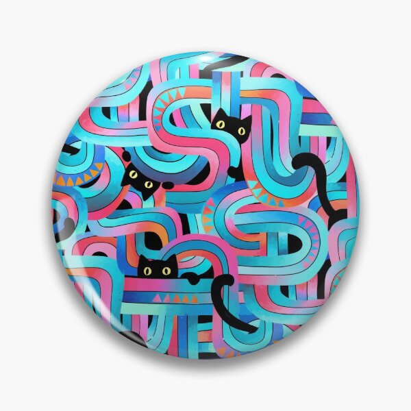 Item preview, Geo Cats Maze in Pink and Blue designed and sold by micklyn.