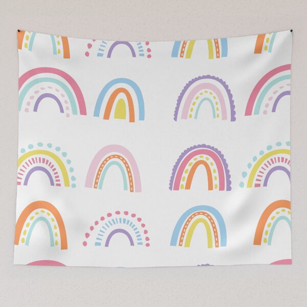 Item preview, Rainbow Fest Pattern - White Background designed and sold by LouiseFranksArt.