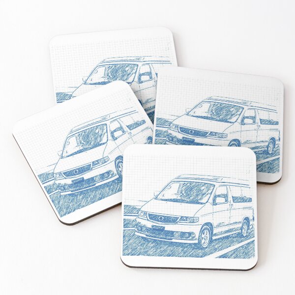 Item preview, Mazda Bongo Friendee Camper van Graph Paper sketch design designed and sold by INKIEFINGERS.