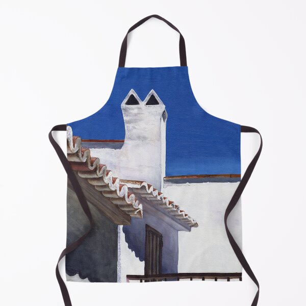 Item preview, Spanish house with chimney and deep blue Mediterranean sky. designed and sold by janesg.