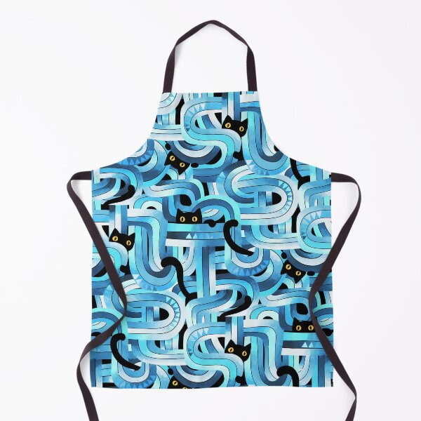Item preview, Geo Cats Maze in Blue, Black and White designed and sold by micklyn.