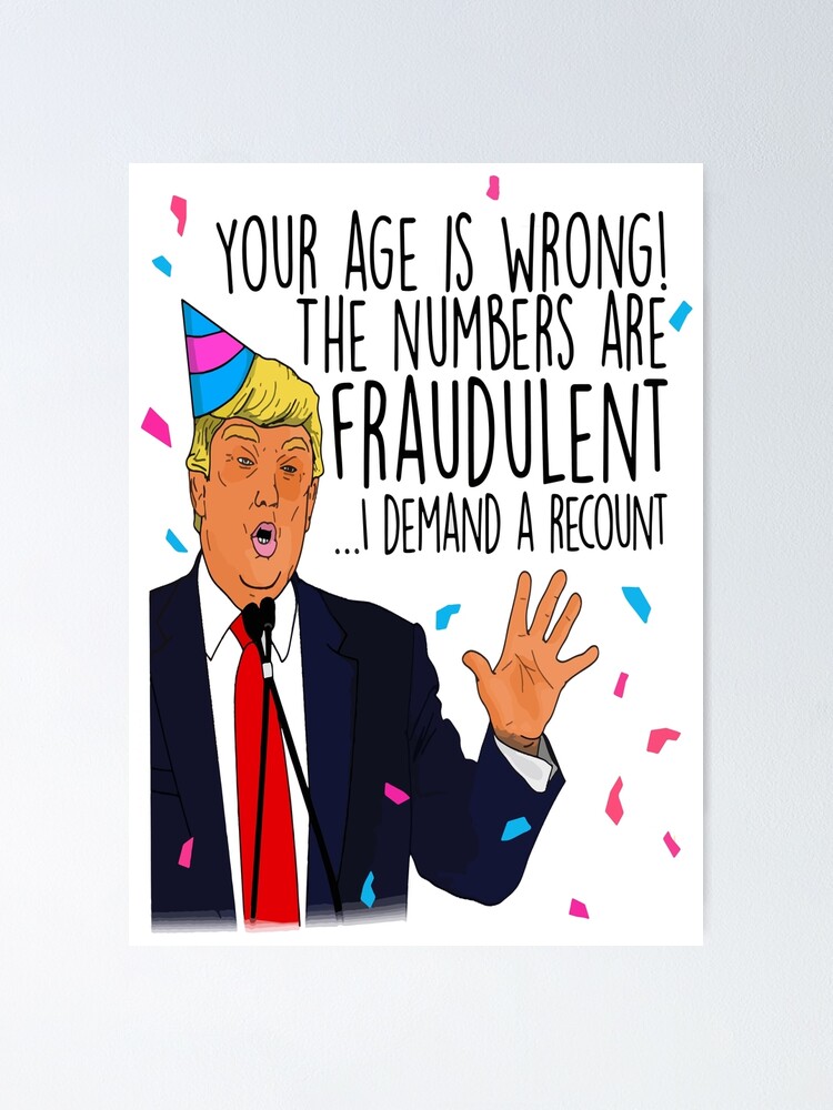 &quot;Donald Trump Recount Birthday, Funny Birthday, 30th, 40th, 50th, Lockdown, Trump Birthday Card