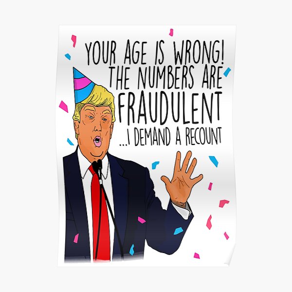 &quot;Donald Trump Recount Birthday, Funny Birthday, 30th, 40th, 50th, Lockdown, Trump Birthday Card