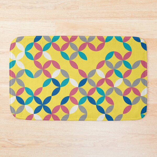 Item preview, Geometric floral mosaic in random yellow and gray color palette on a yellow background designed and sold by acidmit.