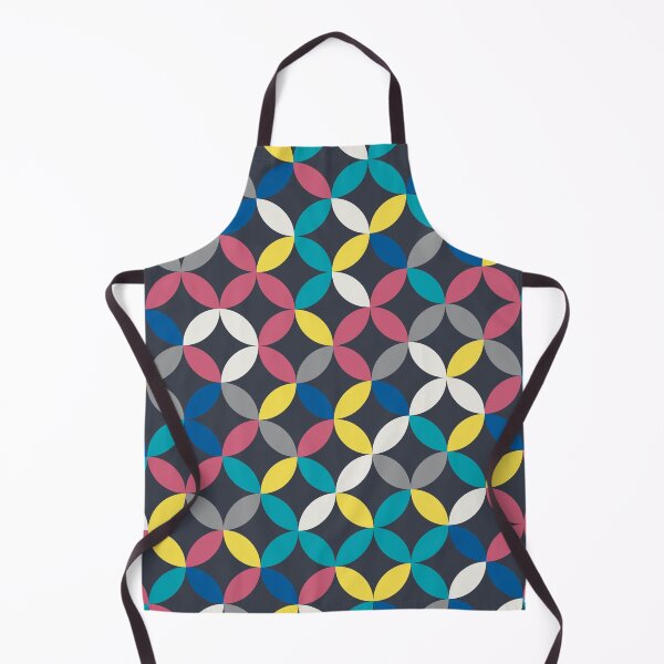 Item preview, Geometric floral mosaic in random yellow and gray color palette on a black background designed and sold by acidmit.