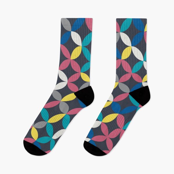 Item preview, Geometric floral mosaic in random yellow and gray color palette on a black background designed and sold by acidmit.