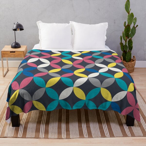 Item preview, Geometric floral mosaic in random yellow and gray color palette on a black background designed and sold by acidmit.