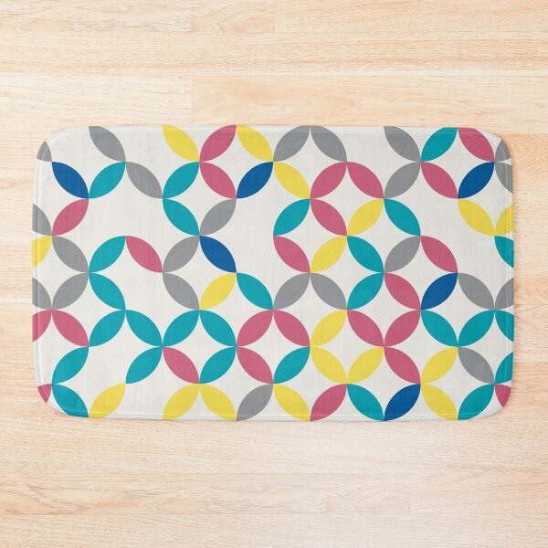 Item preview, Geometric floral mosaic in random yellow and gray color palette on a white background designed and sold by acidmit.