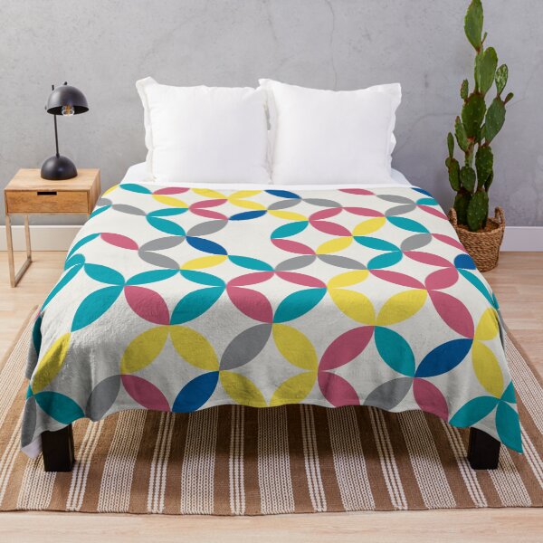 Item preview, Geometric floral mosaic in random yellow and gray color palette on a white background designed and sold by acidmit.