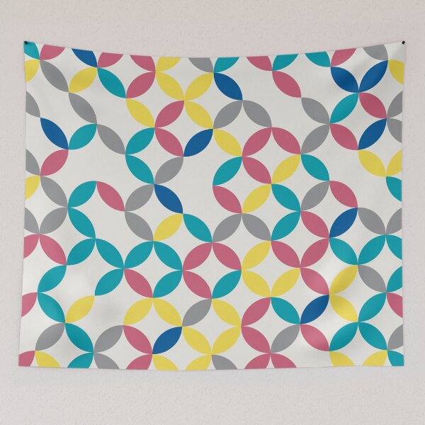 Item preview, Geometric floral mosaic in random yellow and gray color palette on a white background designed and sold by acidmit.