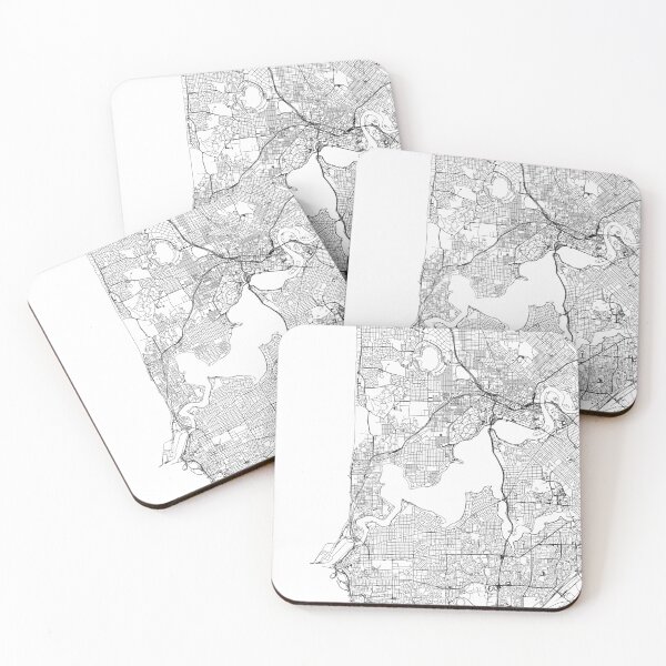 Item preview, Perth White Map designed and sold by multiplicitymap.