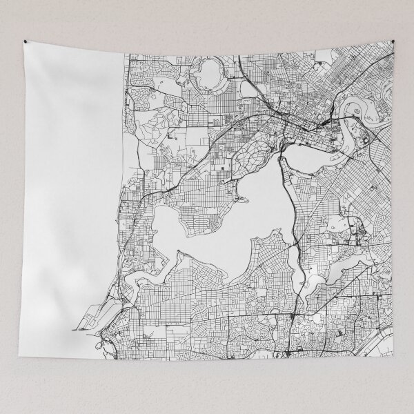 Item preview, Perth White Map designed and sold by multiplicitymap.