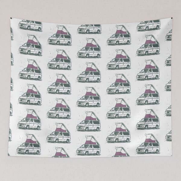 Item preview, Mazda Bongo Friendee Camper van Linocut designed and sold by INKIEFINGERS.