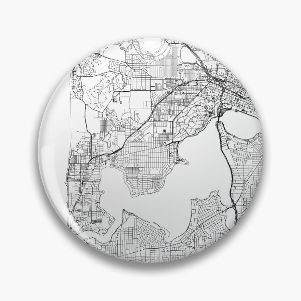 Item preview, Perth White Map designed and sold by multiplicitymap.